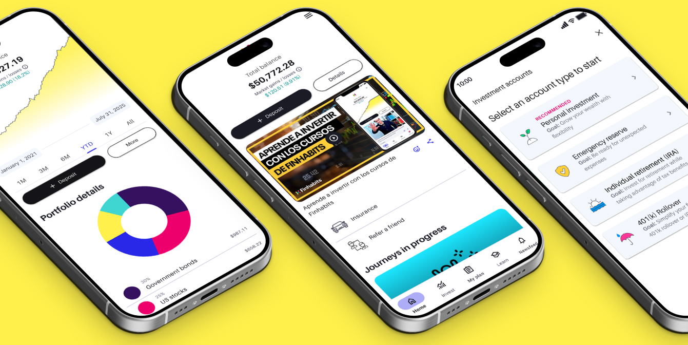 Finhabits app screens