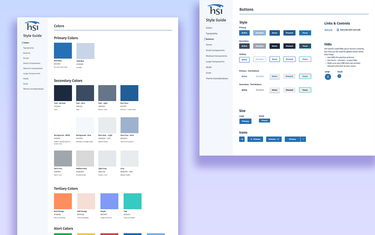 Unified design system — component library and style guide